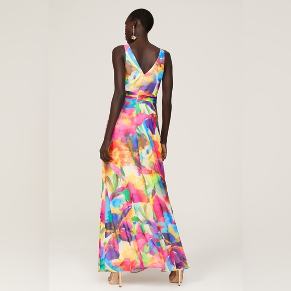 Liv Foster Colorful Tie Die Cut Out Gown Size 12 - Picture 3 of 10